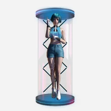 SpinDisplay 全息AI数字人一体机 - 支持智能对话与实时交互的虚拟迎宾讲解系统展示